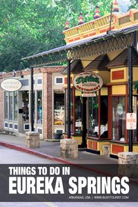 Wondering what to do in Eureka Springs? This travel guide will show you the top attractions, best activities, places to visit & fun things to do in Eureka Springs, AR. Start planning your itinerary & bucket list now! #EurekaSprings #Arkansas #ArkansasTravel #usatravel #usatrip #usaroadtrip #travelusa #ustravel #ustraveldestinations #vacationusa #americatravel