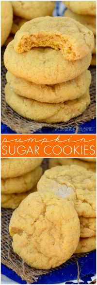 These Pumpkin Sugar Cookies are absolutely amazing! Deliciously soft and full of pumpkin fall flavor! Bound to become a family favorite!: