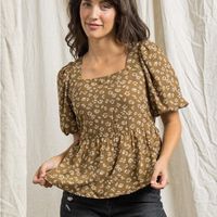 Lined Ballon Short Sleeves Square Neckline I Love This Top So Much!!! I Get So Many Compliments Anytime I Wear It.