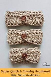 A stylish crochet headband you can wear all year round. Try it!