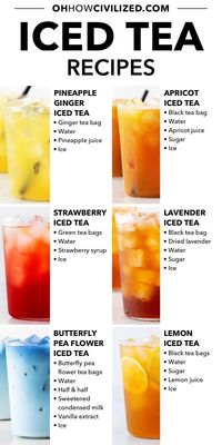 Cool down with these 30 delicious iced tea recipes. From cold brewed iced tea to iced matcha latte, these refreshing recipes are so easy to make at home. #icedtea #icedlatte #summerdrinks