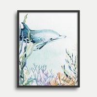 Watercolor Dolphin Painting - Ocean Animal Poster available in T-shirt, hoodie, tank top, longsleeve, multi color and size S M L XL XXL 3XL 4XL 5XL. Shipping from the US. Easy 30 day return policy - Shop now! 6.1-ounce, 100% cotton .Double-needle neck, sleeves and hem; Roomy Unisex Fit. Ash is 99% cotton, 1% poly; Sport Grey is 90% cotton, 10% poly; Dark Heather is 50% cotton, 50% polyester .Decoration type: Digital Print. Made by Gildan