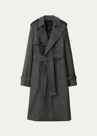 Burberry Belted Wool Trench Coat - Bergdorf Goodman