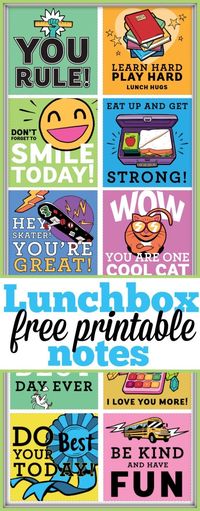 School is about to begin and here are some free printable lunchbox notes you can cut out and include in their lunch boxes to put smiles on their faces! #printables #school #lunchbox ad via @thetypicalmom