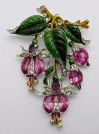 vintage fuchsia flower broach