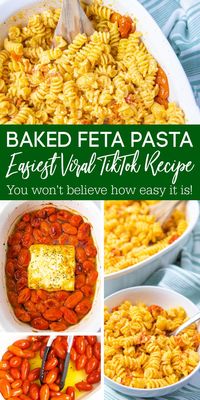 This Baked Feta Pasta is one of our go-to quick dinners during the week! It tastes AMAZING and is super easy to throw together! Serve it up with some tasty homemade garlic bread, too.