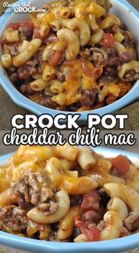 Oh my word folks! This Crock Pot Cheddar Chili Mac recipe is super simple to make, cooks quickly and is incredibly delicious! You are going to love it! via @recipescrock