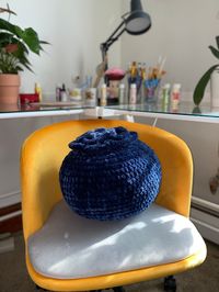 Crochet Plush Blueberry Pillow