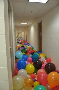 If I were motivated enough, I think this would be fun to do in my classroom on April Fools day.........well maybe not the hallway, but maybe the dorm room:)