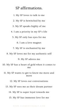 Manifest love using these specific person affirmations. These SP affirmations to attract love are *powerful* ... Click here to read the full post and learn how to use them for best results.