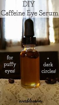 Caffeine to the rescue! This DIY caffeine eye serum depuffs tired eyes and diminishes dark circles.