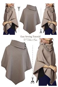 Easy Winter Poncho Free Sewing Pattern + Video | Fabric Art DIY