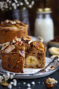 Bananenbrood ontbijttaartje, glutenvrij en vegan - Oh My Pie!