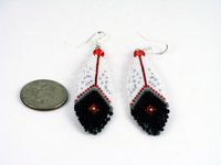 Feather Earrings, Beadwork Feather, Native Earrings, Native Feather, Long Feather Earring, 3 Inch, Native American, Native Beadwork Handmade - Etsy