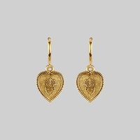 ARDOUR. Sacred Heart Hoop Earrings - Gold – REGALROSE