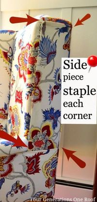 DIY Reupholstering tips and tricks. How to reupholster a chair with a staple gun. No Sew.