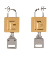 Brass padlock earrings - Women | BALMAIN