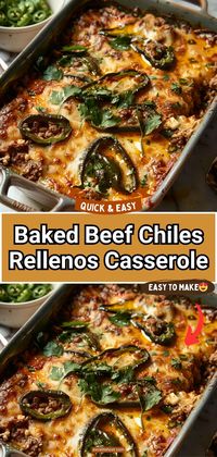 Baked Beef Chiles Rellenos Casserole