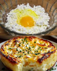 This Cheesy Egg Bake is a simple yet indulgent dish, perfect for breakfast, brunch, or even a light dinner. Packed with fluffy eggs, creamy cottage cheese, and a mix of flavorful cheeses, it’s sure to become a family favorite. Preparation Time Prep Time: 10 minutes Cook Time: 30 minutes Total Time: 40 minutes Ingredients 6 eggs 1 cup cottage cheese 1 cup cheddar cheese, grated 1/2 cup Parmesan cheese, grated 1/4 cup all-purpose flour 1/4 cup melted butter 1 tsp baking powder 1/2 tsp salt 1/4 cup