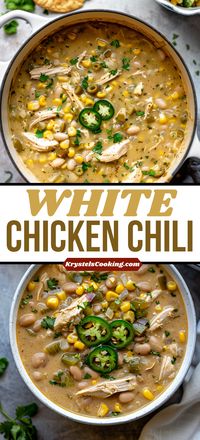 Enjoy a cozy, fall dinner with our Easy White Chicken Chili! This creamy, stove top recipe is perfect for those chilly autumn nights.