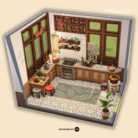 Southeast Asia Inspired Kitchen The Sims 4 Isometric Room Design