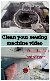 Great tips of how to clean a sewing machine.  There were several things in this video I'd not seen before such as how to clean the upper parts too.