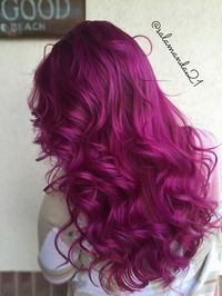 Red pink purple magenta Arctic Fox color done by Manda Heath  @salamanda21