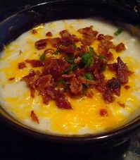 baked potato soup in the Crock Pot - I modified the recipe... only 4 PP Weight Watchers - making this SOOOON!