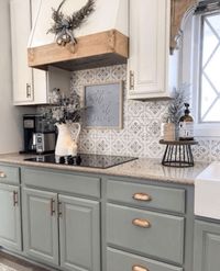 farmhouse patterned tiles. farmhouse kitchen backsplash ideas.