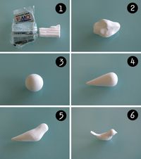 How to make a bird from FIMO clay.  Although I think this could be done with any of the clays on this board that I have pinning.