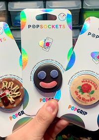 tacos on a plate with coke phone grip paleta payaso phone grip, mazapan phone grip. art work on popsockets brand pop grip