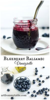 This Blueberry Balsamic Vinaigrette Recipe is full of ripe, plump, and sweet blueberries blended with just the right amount of olive oil & balsamic vinegar.