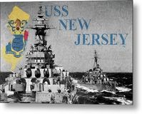 Uss New Jersey Metal Print featuring the digital art New Jersey by JC Findley