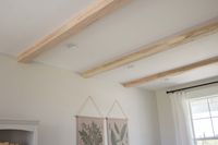 Adding Rustic Faux Beams in the Living Room - Handmade Farmhouse