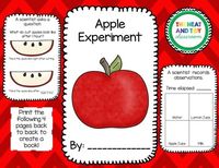 It seems as though almost every primary teacher does an apple unit in the fall - this product is a great way to introduce what a scientist does in a fun way!  First students observe what happens when an apple is left out in the open air.  Students then make predictions about which liquid will work best to keep the apple from getting brown-water, apple juice, lemon juice, or milk.  Students check on the apples and record data three times before analyzing their data and coming to a conclusion.  Pl