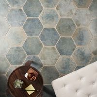 Sample-Kalay Green 9" Hexagon Polished Porcelain Tile