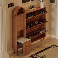 The 31.5" Mid-Century Solid Wood Entryway Shoe Storage with Bench combines style, functionality, and organization, making it a practical and attractive addition to your home's entryway or hallway.