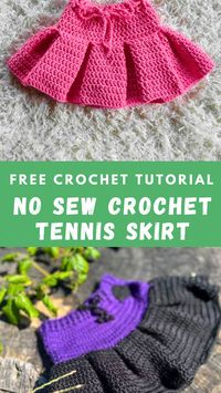 This crochet tennis skirt features the box pleat, the pleats are no sew crochet pleats like all of my other pleats designs. It is a very easy crochet skirt pattern as it makes use of simple crochet stitches. The skirt is worked top down and in the round.