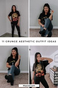 Trendy grunge outfit ideas for school, concerts, festivals and more!