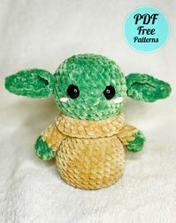 Crochet Velvet Alien Baby Yoda Amigurumi Free Pattern - Amigurumiday