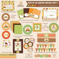 Party by the Campfire - Camping Birthday - DIY Printable Party Pack