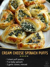 Grandma's Secret Recipes | This cream cheese spinach puffs are the perfect party appetizer | Facebook