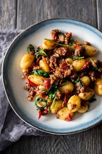 This chorizo roasted red pepper spinach gnocchi is the perfect 20-minute weeknight meal. Packed full of flavor and super simple to make. Your whole family will love this dish!