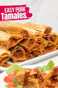 These traditional pork tamales have a complex, yet comforting, flavour profile and a wonderful contrast of textures. The slow cooked pork filling is well-seasoned, succulent and rich, enveloped in a homemade chile sauce and perfectly steamed corn dumplings. These easy tamales absolutely melt in your mouth and are a great tamales recipe for first timers to try with plenty of tips for success!