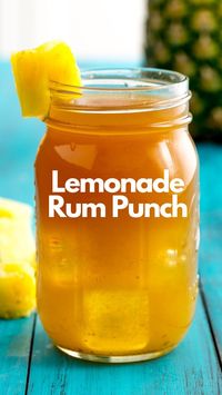 For a tropical take on the quintessential summertime drink, this Lemonade Rum Punch spikes storebought lemonade with coconut rum and white rum. It also adds a pour of pineapple juice, which combines with the coconut rum and lemon to invoke a pina colada flavor profile without the cream. #LemonadeRumPunch