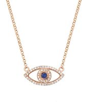 14k Rose Gold Diamond Sapphire Evil Eye Necklace ($1,010) ❤ liked on Polyvore featuring jewelry, necklaces, rose gold diamond necklace, 14k necklace, rose gold druzy necklace, rose gold evil eye necklace and pink gold necklace