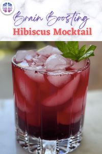 Sip your way to better brain health with this brain boosting, memory enhancing, and refreshing healthy mocktail. This dietitian-approved mocktail is made with hibiscus which has brain health benefits.