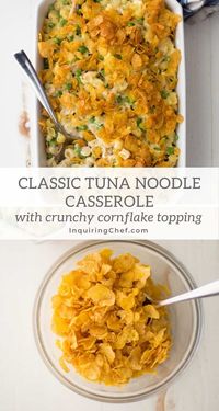 There are no mushrooms (and no condensed soup) in this creamy homemade casserole with crunchy cornflake topping. Sweet peas and parmesan cheese add fresh flavor to this cozy classic.