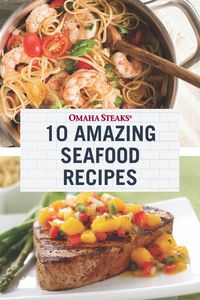 10 delicious and easy seafood recipes, including lobster macaroni & cheese, grilled ahi tuna with mango salsa, bruschetta shrimp pasta, grilled salmon fillets, cod fish tacos, shrimp stew, grilled swordfish with pineapple ginger salsa, cheesy shrimp and grits, mini crab cakes, and lemon caper beurre blanc seafood sauce. Dinner is solved with these simple recipes the whole family will love.