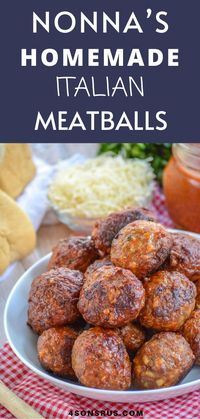 Nonna’s Italian meatballs are my go to meatball recipe. It yields tender, juicy results that are full of amazing flavor. Your family will beg for these with spaghetti or in sandwiches! #recipe #meatballs #dinnerrecipe